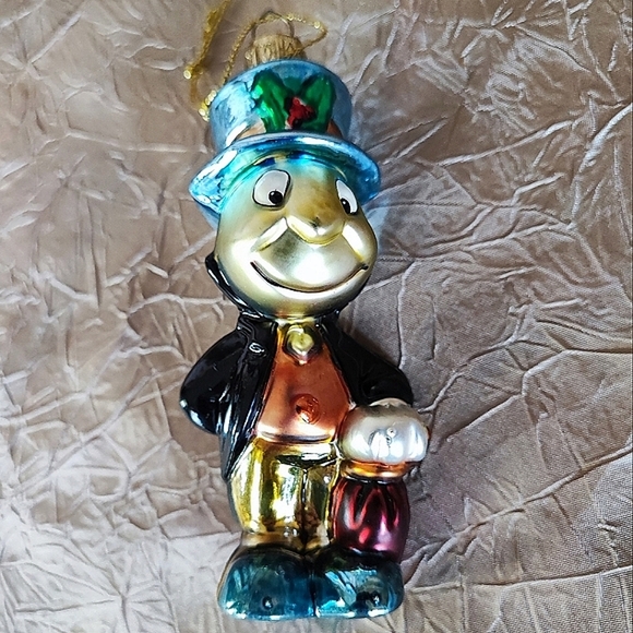 Jiminy Cricket Blown Mercury Glass Pinnochio Disney Christmas Ornament Vintage - Picture 7 of 10